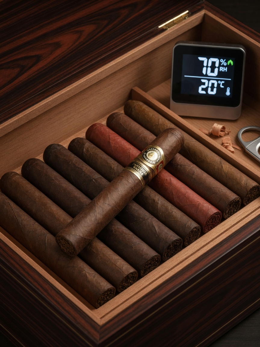 Temperature and humidity control is the core lifeline of cigar collection — precise environmental parameters directly determine combustion quality and flavor complexity